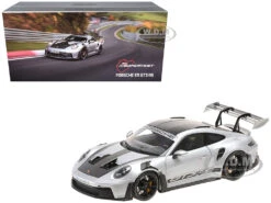 2023 Porsche 911 (992) GT3 RS "Weissach Package" Silver Metallic Limited Edition To 333 Pieces Worldwide 1/18 Diecast Model Car By Minichamps