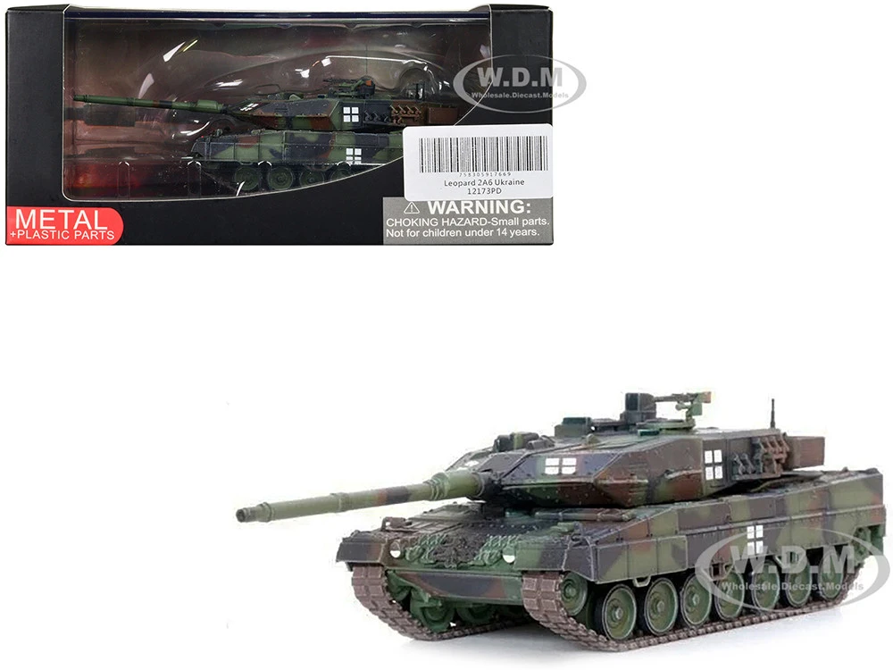 Leopard 2A6 Main Battle Tank Green Camouflage "Ukrainian Army" "Armor Premium" Series 1/72 Diecast Model By Panzerkampf