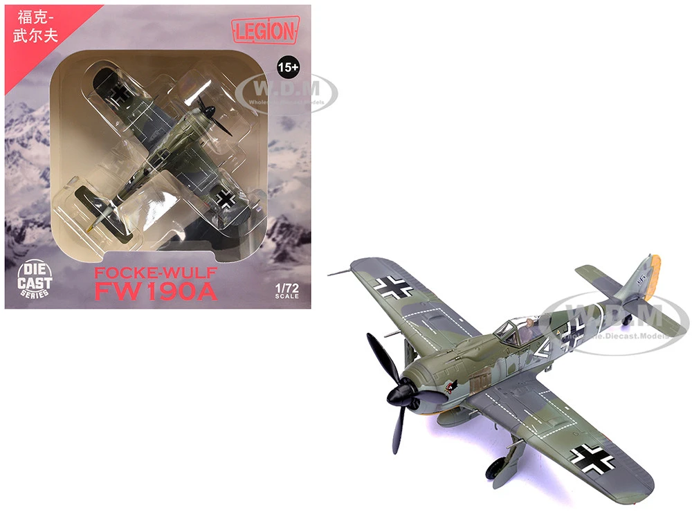 Focke-Wulf Fw 190A Aircraft "108-Victory Ace Hauptmann Hans 'Assi' Hahn, Gruppenkommandeur, III./JG 2 Richthofen, France" (1942) German Luftwaffe 1/72 Diecast Model Airplane By Legion