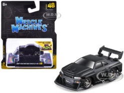 1999 Nissan Skyline GT-R (R34) #5 "Liberty Walk" Matt Black 1/64 Diecast Model Car By Muscle Machines