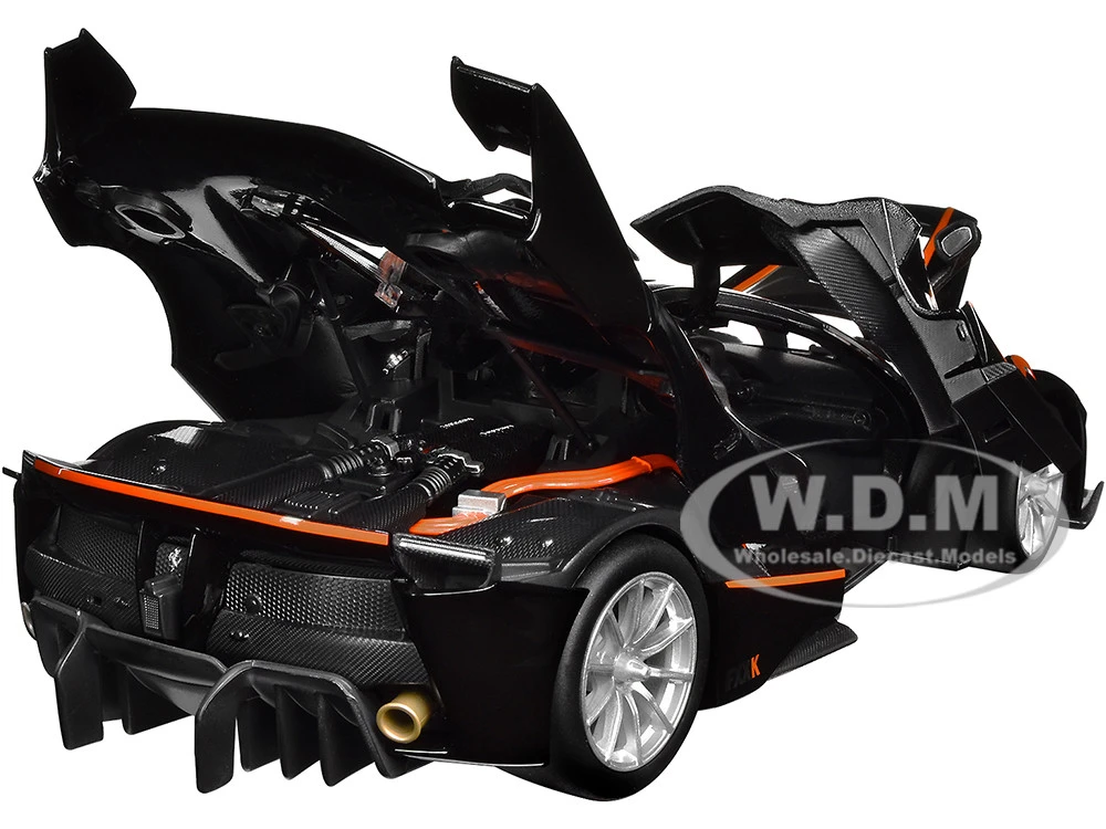 Ferrari FXX-K #5 Fu Songyang Black With Gray Top And Orange Stripes 1/18 Diecast Model Car By Bburago - Image 2