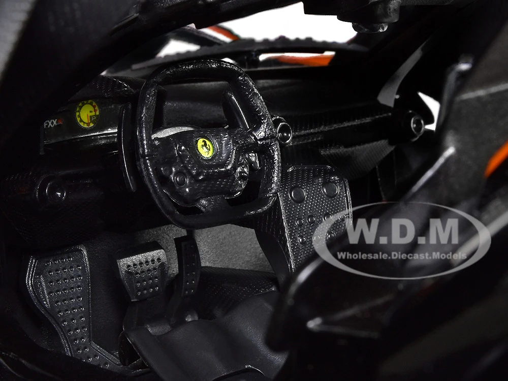 Ferrari FXX-K #5 Fu Songyang Black With Gray Top And Orange Stripes 1/18 Diecast Model Car By Bburago - Image 4