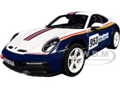 2023 Porsche 911 Dakar #953 "Roughroads Porsche" Blue And White With Stripes 1/18 Diecast Model Car By Norev