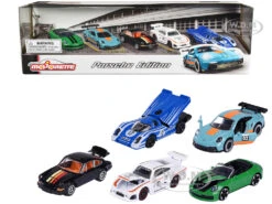 Porsche Edition (2023) 5 Piece Set 1/64 Diecast Model Cars By Majorette