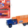 1955 Chevrolet Stakebed Truck "Union 76" Blue And Orange 1/87 (HO) Scale Model By Classic Metal Works