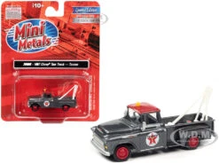 1957 Chevrolet Stepside Tow Truck "Texaco" Gray Metallic With Red Top 1/87 (HO) Scale Model Car By Classic Metal Works