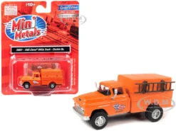 1955 Chevrolet Utility Truck Orange "Union Electric" 1/87 (HO) Scale Model By Classic Metal Works