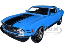 1970 Ford Mustang Mach 1 428 Blue With Black Stripes "Special Edition" 1/18 Diecast Model Car By Maisto