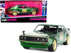 1973 Nissan Skyline 2000GT-R (KPGC110) #73 Green Metallic With Gold Stripes "Tokyo Mod" Series 1/24 Diecast Model Car By Maisto