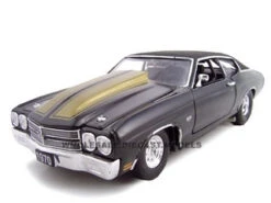 1970 Chevrolet Chevelle Pro Street SS 454 Black 1/24 Diecast Car Model By Unique Replicas