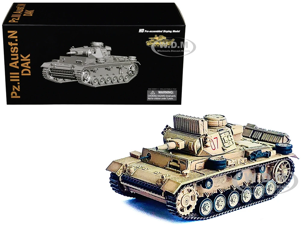 Germany Pz.Kpfw.III Ausf.N DAK Tank #07 "s.Pz.Abt.501, Tunisia" (1942/43) "NEO Dragon Armor" Series 1/72 Plastic Model By Dragon Models