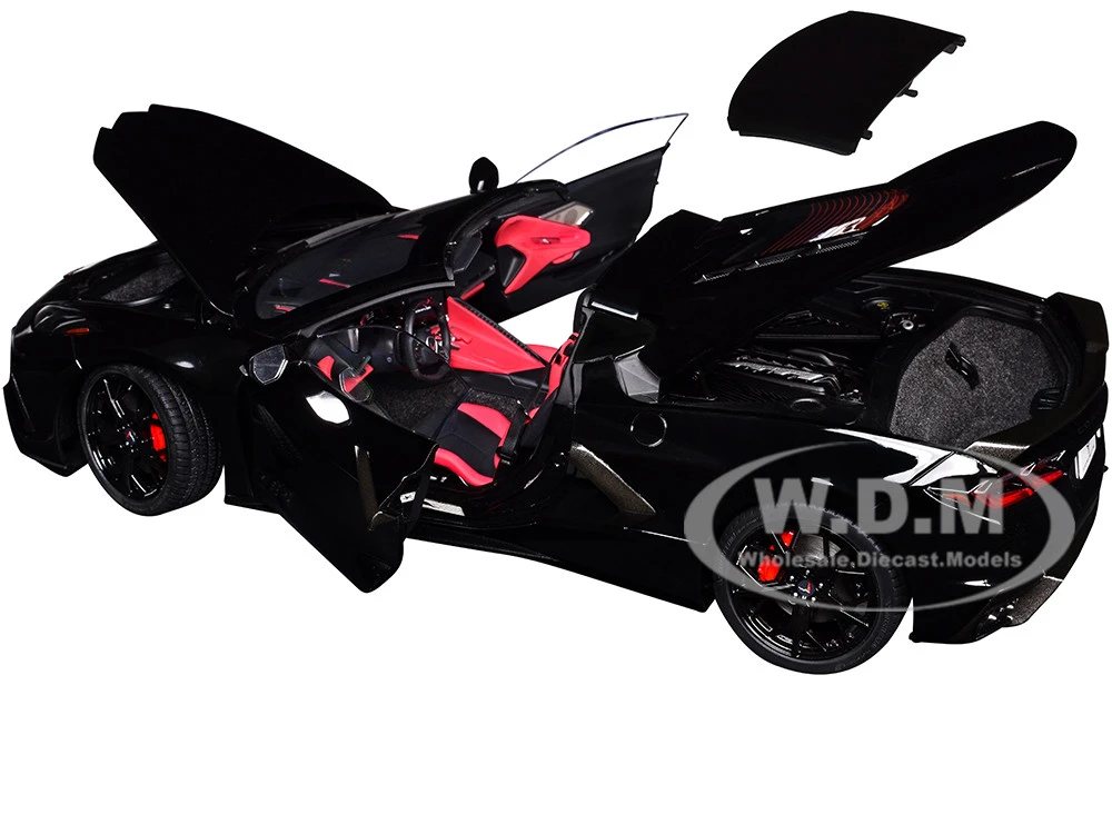 2020 Chevrolet Corvette C8 Stingray Black 1/18 Model Car By Autoart - Image 2