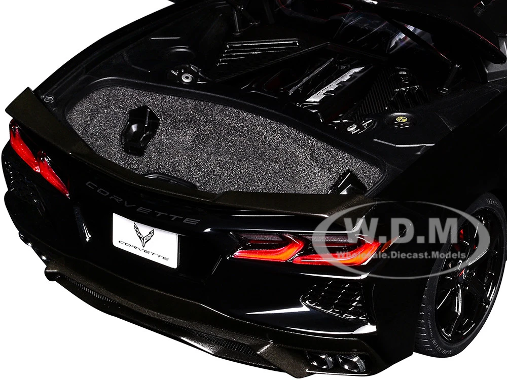 2020 Chevrolet Corvette C8 Stingray Black 1/18 Model Car By Autoart - Image 3