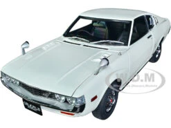 1973 Toyota Celica Liftback 2000GT (RA25) RHD (Right Hand Drive) White With Red And Black Stripes 1/18 Model Car By Autoart