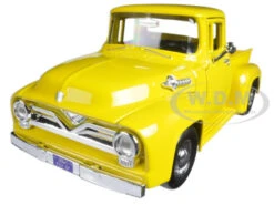 1955 Ford F-100 Pickup Truck Yellow 1/24 Diecast Model Car By Motormax