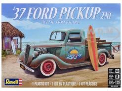 Level 5 Model Kit 1937 Ford Pickup Truck With Surfboard 2-in-1 Kit 1/25 Scale Model By Revell