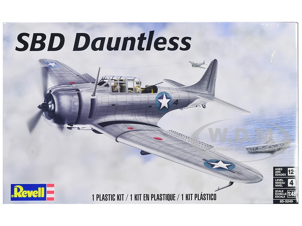 Level 4 Model Kit Douglas SBD Dauntless Bomber Aircraft 1/48 Scale Model By Revell - Image 2