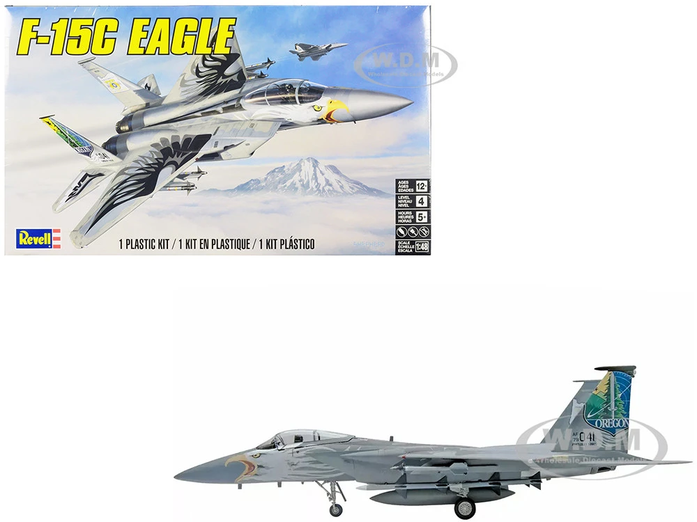 Level 4 Model Kit McDonnell Douglas F-15C Eagle Fighter Aircraft 1/48 Scale Model By Revell