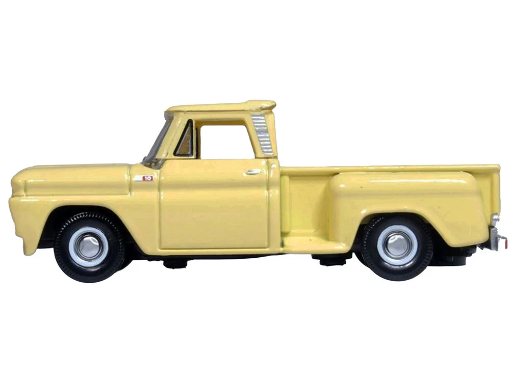 1965 Chevrolet C10 Stepside Pickup Truck Yellow 1/87 (HO) Scale Diecast Model Car By Oxford Diecast - Image 2