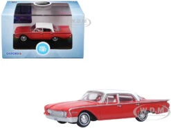 1960 Ford Fairlane Sedan 500 Monte Carlo Red With Corinthian White Top And Interior 1/87 (HO) Scale Diecast Model Car By Oxford Diecast
