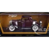 1932 Ford 3-Window Coupe Burgundy With Black Top 1/18 Diecast Model Car By Road Signature