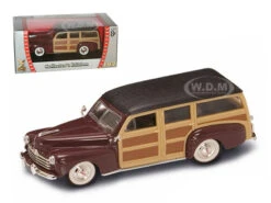 1948 Ford Woody Burgundy 1/43 Diecast Model Car By Road Signature
