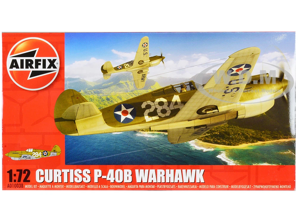 Level 1 Model Kit Curtiss P-40B Warhawk Fighter-Bomber Aircraft 1/72 Plastic Model Kit By Airfix