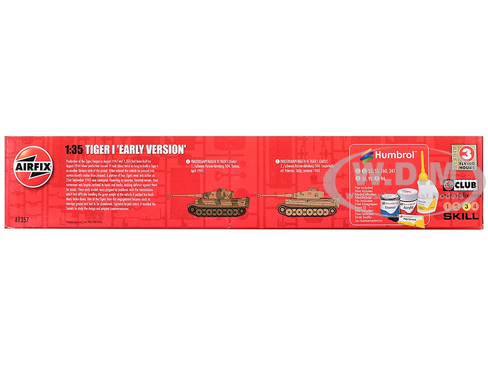 Level 3 Model Kit Tiger I "Early Version" Tank With 2 Scheme Options 1/35 Plastic Model Kit By Airfix - Image 2