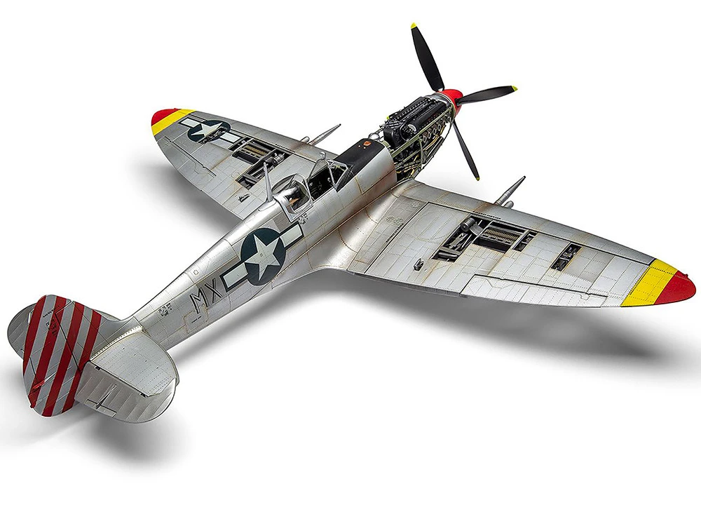 Level 4 Model Kit Supermarine Spitfire Mk.VIII Fighter Aircraft With 3 Scheme Options 1/24 Plastic Model Kit By Airfix - Image 9