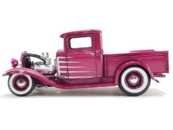 1932 Ford Hot Rod Pickup Truck "Grand National Deuce Series #7" Cotton Candy Pink Metallic With White Graphics Limited Edition To 456 Pieces Worldwide 1/18 Diecast Model Car By ACME
