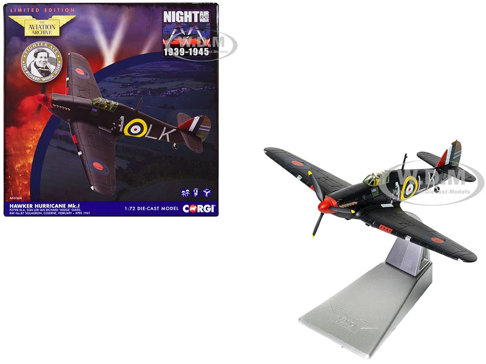 Hawker Hurricane Mk.I Fighter Aircraft "Sqn Ldr. Ian Richard 'Widge' Gleed, No.87 Sqn, Colerne" (1941) British Royal Air Force "The Aviation Archive" Series 1/72 Diecast Model By Corgi
