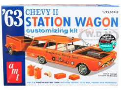 Skill 2 Model Kit 1963 Chevrolet II Station Wagon With Trailer 3-in-1 Kit 1/25 Scale Model By AMT