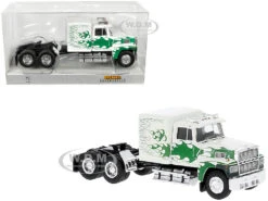 1978 Ford LTL 9000 Truck Tractor White With Green Flames 1/87 (HO) Scale Model Car By Brekina
