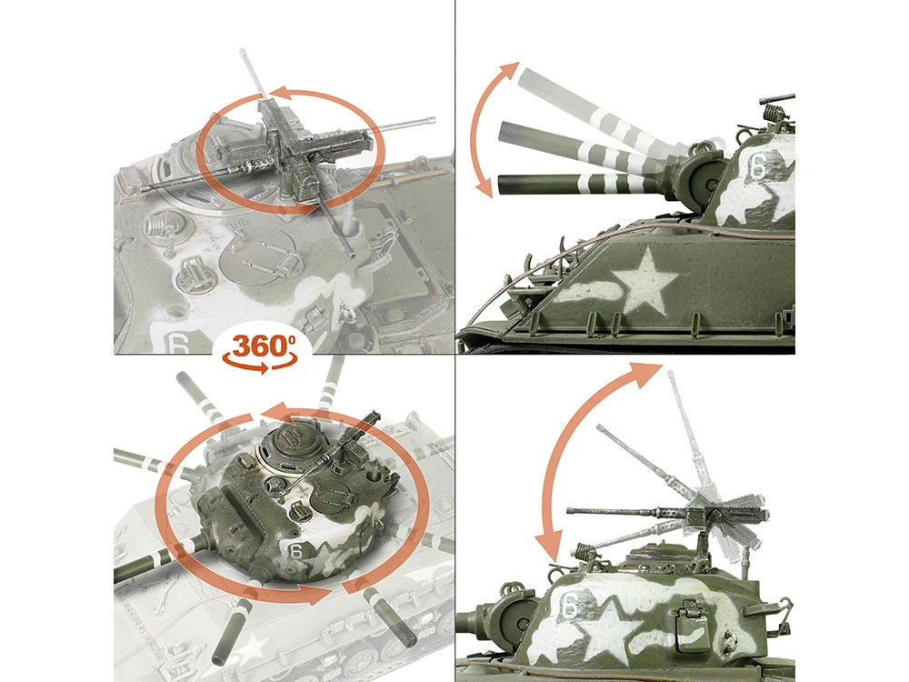 Sherman M4 (105) Howitzer Medium Tank "US Army, 711th Tank Battalion, Okinawa" (1945) "Engine Plus" Series 1/32 Diecast Model By Metal Proud - Image 12
