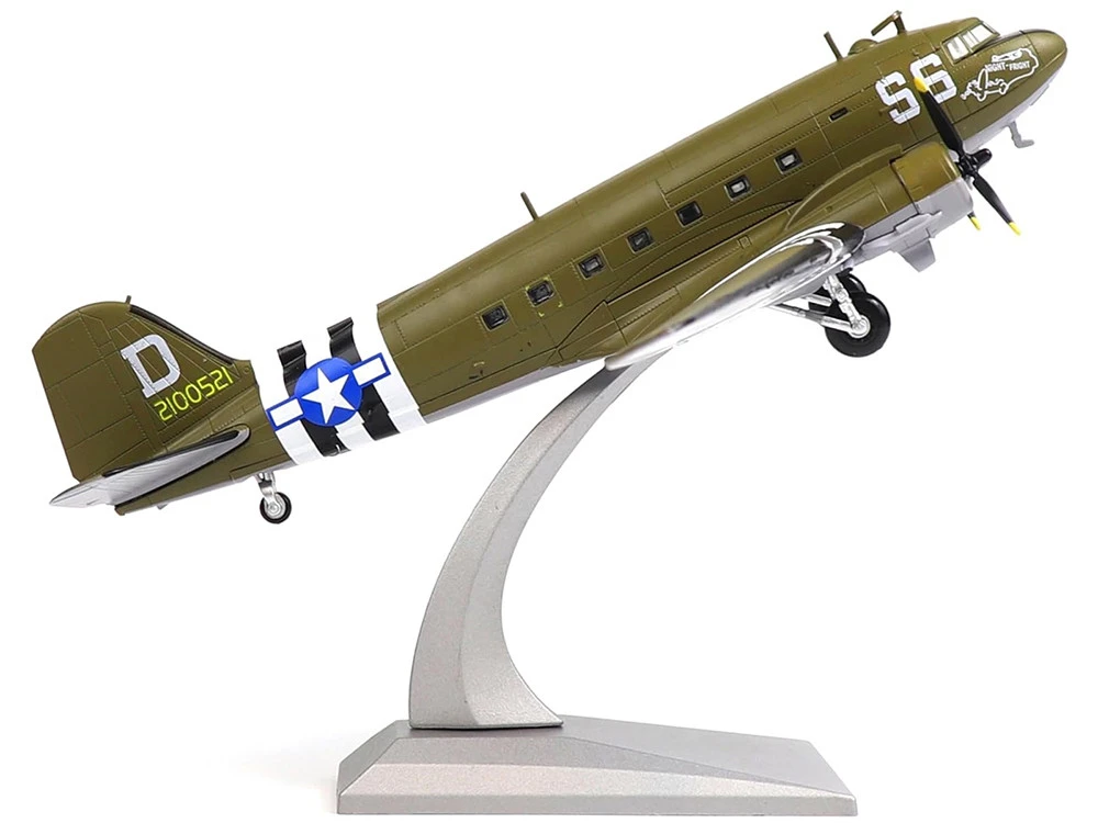 Douglas C-47 Skytrain Transport Aircraft "Night Fright, 79th Troop Carrier Squadron, 436th Troop Carrier Group, D-Day" (1944) United States Army Air Forces 1/100 Diecast Model - Image 2