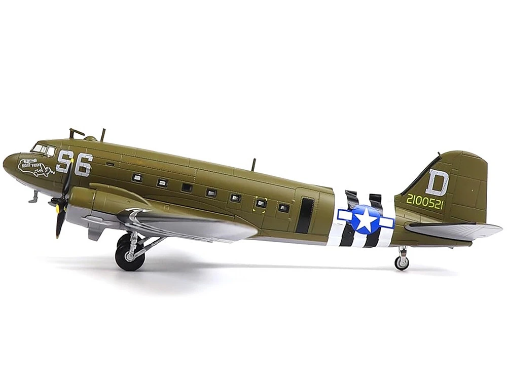 Douglas C-47 Skytrain Transport Aircraft "Night Fright, 79th Troop Carrier Squadron, 436th Troop Carrier Group, D-Day" (1944) United States Army Air Forces 1/100 Diecast Model - Image 3