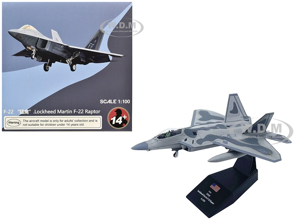 Other Lockheed Martin F-22A Raptor Stealth Aircraft "27th Figher Squadron, 1st Operations Group, Langley AFB" (2005) United States Air Force 1/100 Diecast Model Airplane