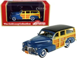 1948 Chevrolet Fleetmaster Woodie Station Wagon Como Blue With Black Top Limited Edition To 240 Pieces Worldwide 1/43 Model Car By Goldvarg Collection