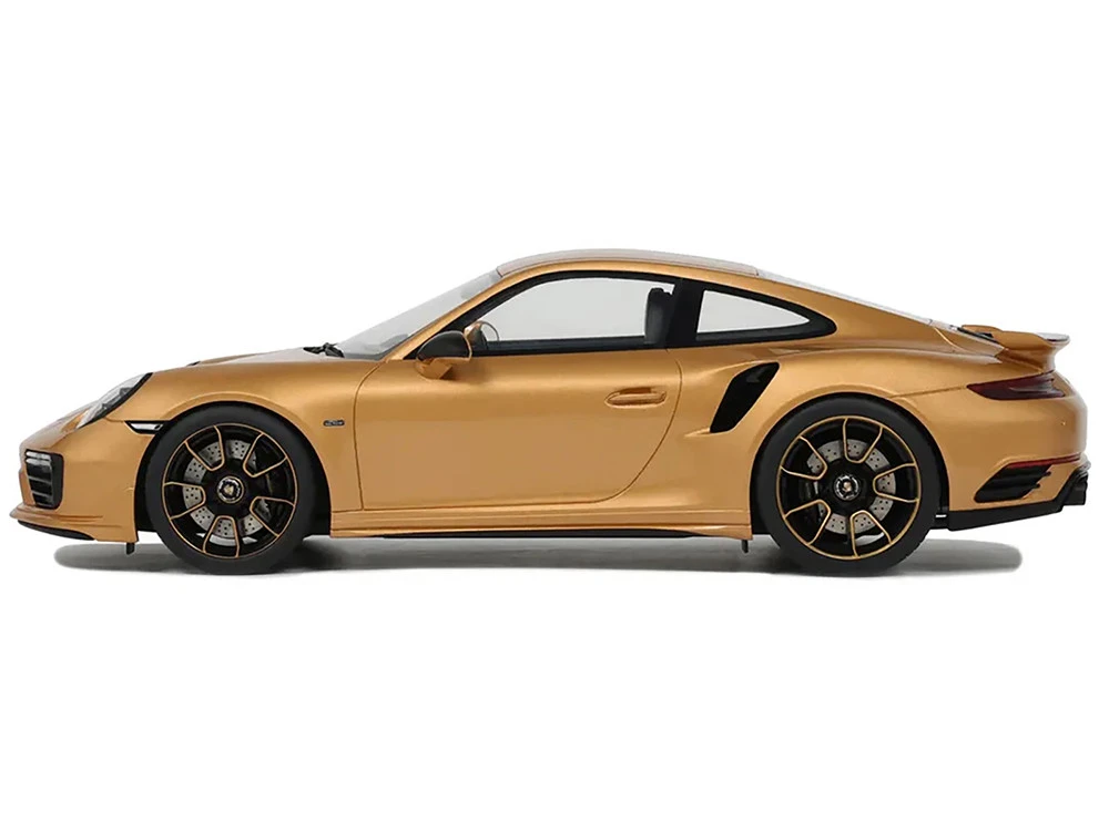Porsche 991.2 Turbo S Orange Metallic With Black Stripes 1/18 Model Car By GT Spirit - Image 4