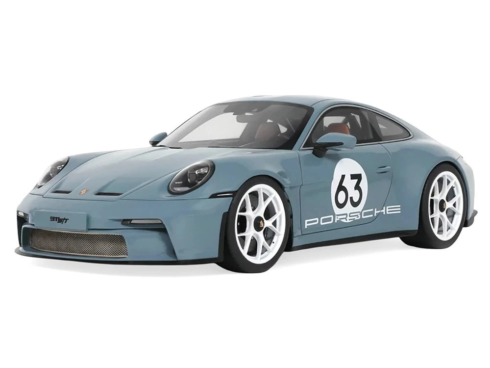 2024 Porsche 911 S/T #63 Shore Blue Metallic 1/18 Model Car By GT Spirit