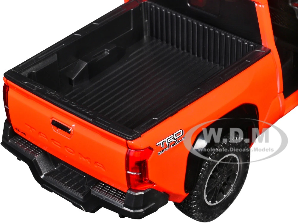 Other 2024 Toyota Tacoma TRD Off-Road Edition Pickup Truck Octane Orange With Bed Camper 1/24 Diecast Model Car - Image 3