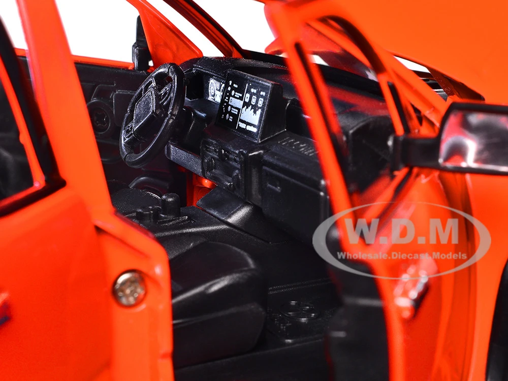 Other 2024 Toyota Tacoma TRD Off-Road Edition Pickup Truck Octane Orange With Bed Camper 1/24 Diecast Model Car - Image 4