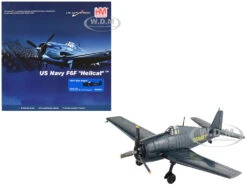 Grumman F6F-5 Hellcat Fighter Aircraft "Blue Angels #1-4 Decals" (1946) United States Navy "Air Power Series" 1/72 Diecast Model By Hobby Master