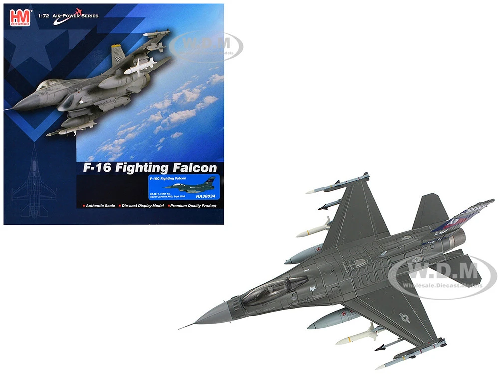 Lockheed F-16C Fighting Falcon Fighter Aircraft "157th Fighter Squadron, South Carolina National Guard" (2020) United States Air Force "Air Power Series" 1/72 Diecast Model By Hobby Master