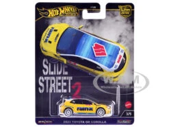 2023 Toyota GR Corolla "Rain X" Yellow "Slide Street 2" Series Diecast Model Car By Hot Wheels