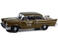1957 Chevrolet 150 Sedan U.S. Army IC 1957 Staff Car Brown 1/18 Diecast Model Car By Highway 61