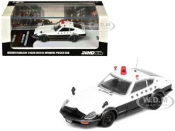 Nissan Fairlady 240ZG (HS30) RHD (Right Hand Drive) Black And White "Japanese Police" 1/64 Diecast Model Car By Inno Models