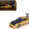Toyota Supra (A80) "Top Secret" GT300 RHD (Right Hand Drive) Gold Metallic With Carbon Hood 1/64 Diecast Model Car By Inno Models