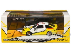 Toyota Sprinter Trueno (AE86) RHD (Right Hand Drive) "Brunei Diecast Kustom Show 2024" White And Yellow With Graphics 1/64 Diecast Model Car By Inno Models