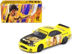 Nissan Skyline GT-R (R33) RHD (Right Hand Drive) Yellow With Black Hood "Bruce Lee Legacy 50 Year Anniversary" 1/64 Diecast Model Car By Inno Models